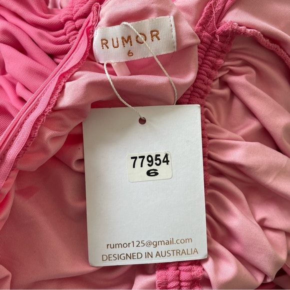 RUMOR Total Time Pink Ruched Open Back Y2K Mini Party Bodycon Dress NWT AU6/US2 - Picture 9 of 12